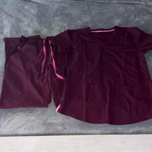 Med Couture Wine Color Scrub Set (small)